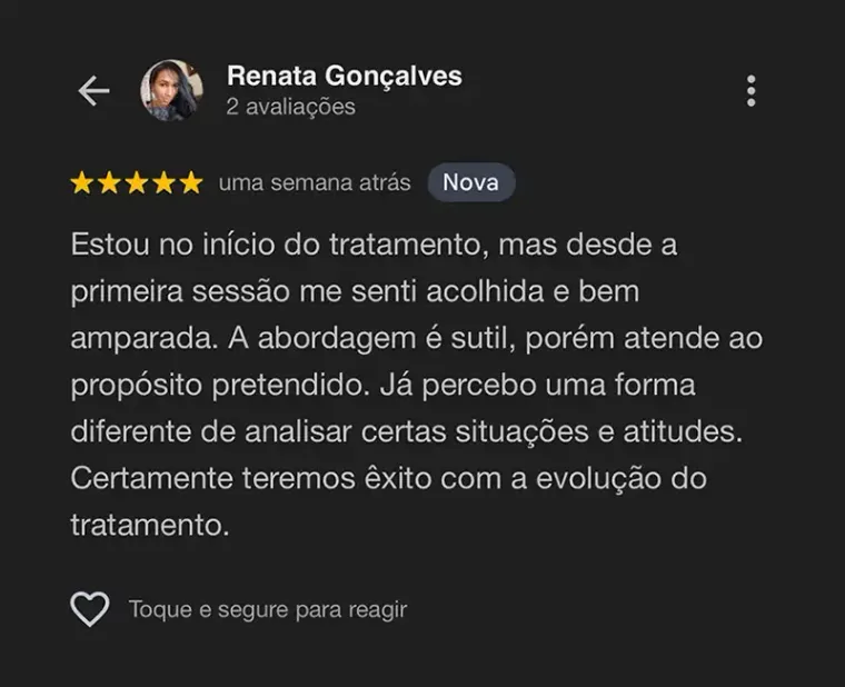 Depoimento de paciente da Prudentia