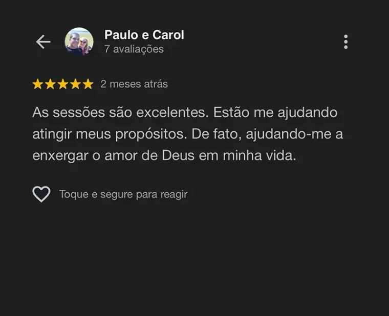Depoimento de paciente da Prudentia